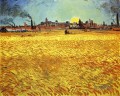 Sommerabend Weizenfeld mit Gehenden Sonne Vincent van Gogh